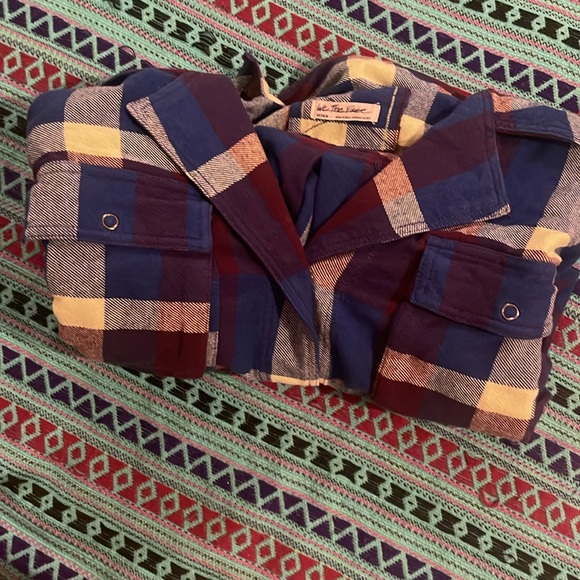 NWOT ✨WE THE FREE IZZEY PLAID CARGO Shirt Jacket in size M in Royal Blue 🍭 - Picture 10 of 10